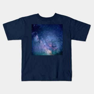 blue purple constellation starry sky universe galaxy Kids T-Shirt